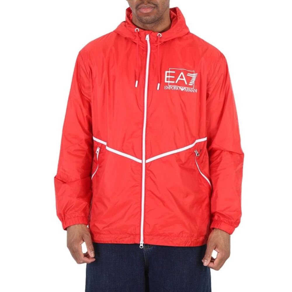 Emporio Armani Mens Bold Logo Bomber Jacket / Red/White